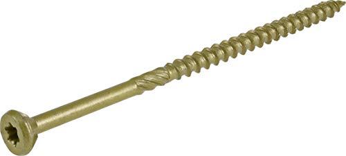 Power Pro 48604 Wood Screws, #10 x 4', Premium Outdoor Deck Screws, Rust Resistant, Epoxy Coated Bronze, 1lb Box, 52 pcs