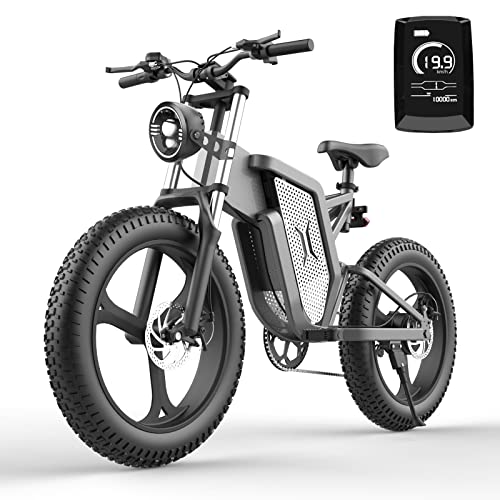 Rofevo Electric Bike for Adults, 2000W Motor 48V/30Ah Removable Battery, 20” 4.0 Fat Tire Mountain Ebike, 34MPH & 40 Miles Long Range Electric Bicycle