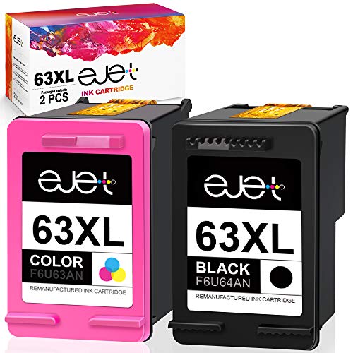 ejet Remanufactured Ink Cartridge Replacement for HP 63XL 63 XL