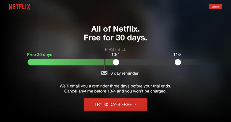 Netflix free trial