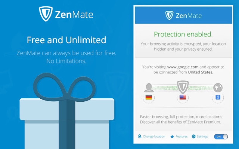 ZenMate Free VPN For Chrome